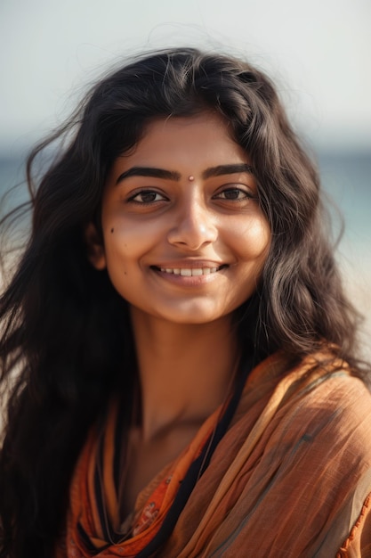 Una mujer con una sonrisa en su rostro