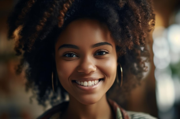 Una mujer con una sonrisa en su rostro