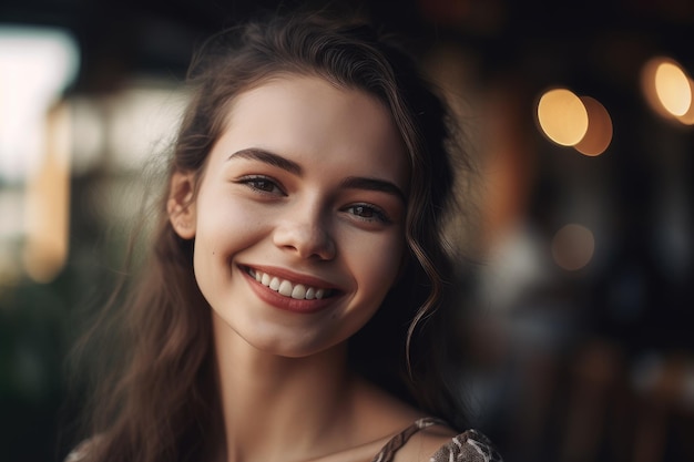 Una mujer con una sonrisa en su rostro