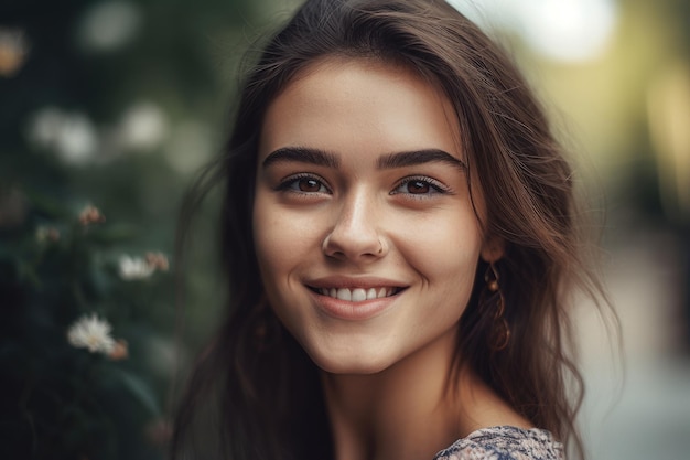 Una mujer con una sonrisa en su rostro