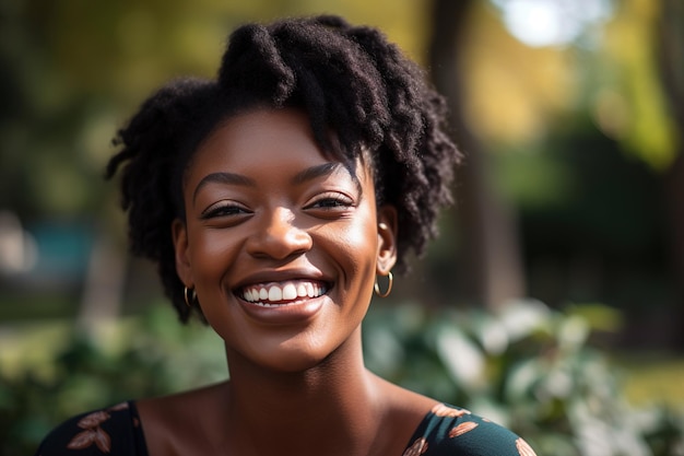 Una mujer con una sonrisa en su rostro