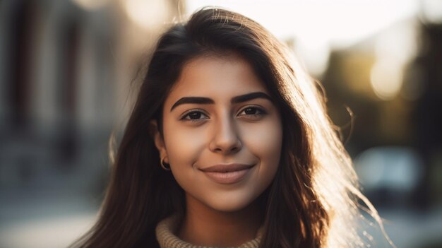 Una mujer con una sonrisa en su rostro