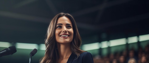 una mujer con una sonrisa