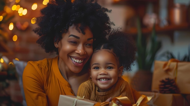 Mujer sosteniendo a una niña GenerativeAI