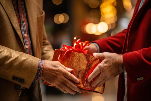 mujer sosteniendo un regalo ai generativo