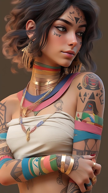 Una mujer con un tatuaje en el brazo.