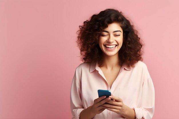 Mujer con un teléfono móvil