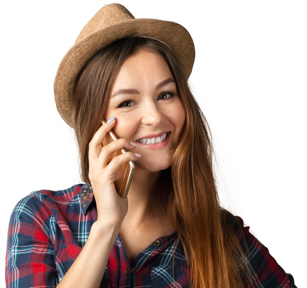 Mujer con teléfono móvil