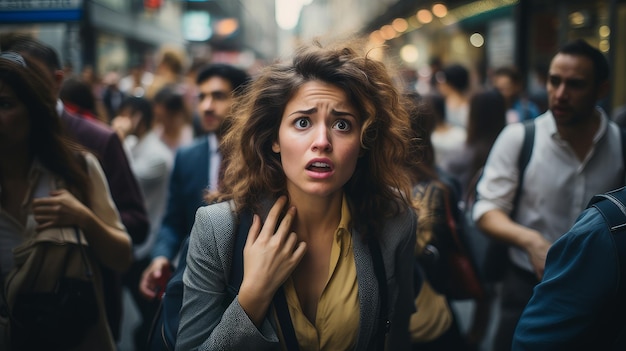 Mujer teniendo un ataque de pánico