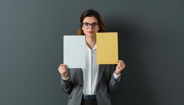 Mujer trabajando con dos lienzos en blanco en el estudio