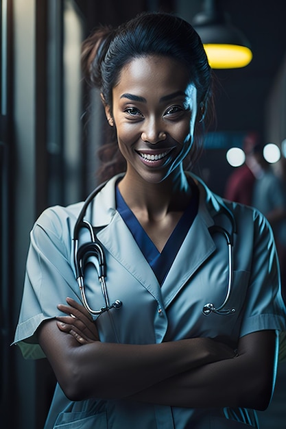 Mujer trabajando en el hospital IA generativa