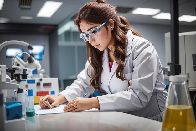 Mujer trabajando en el laboratorio