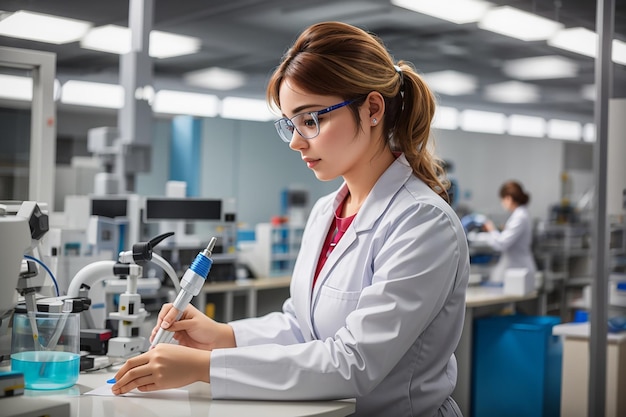 Mujer trabajando en el laboratorio