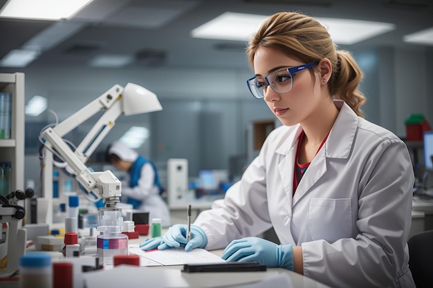 Mujer trabajando en el laboratorio