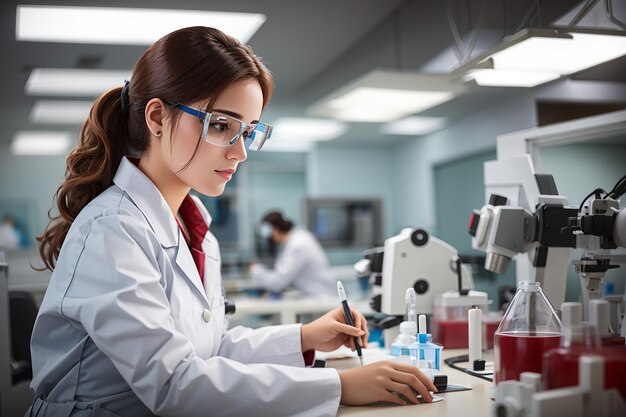 Mujer trabajando en el laboratorio