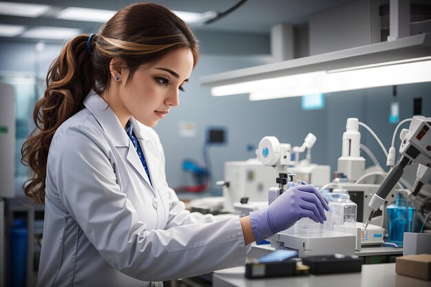 Mujer trabajando en el laboratorio