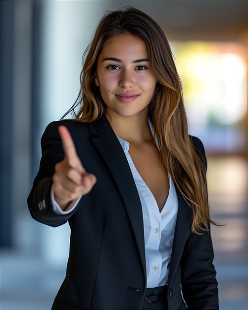 Foto mujer en traje de negocios