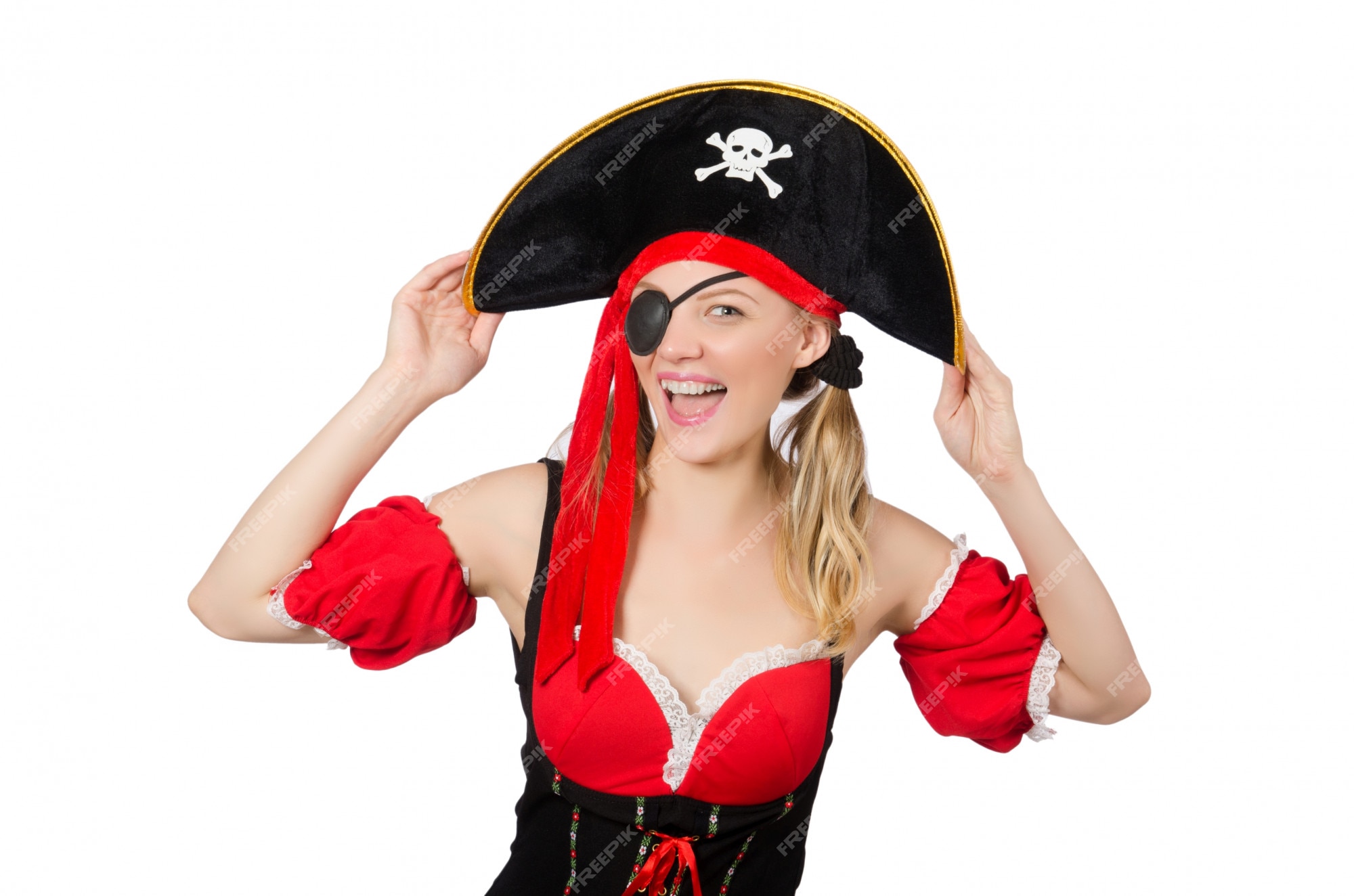 La mujer traje pirata - concepto de halloween | Premium