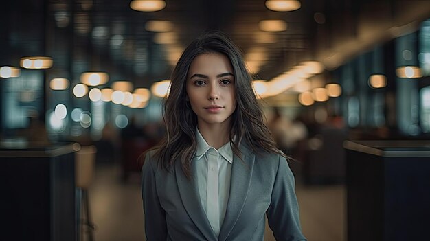 una mujer en un traje