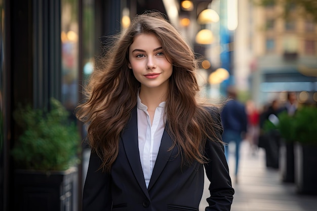 una mujer en un traje