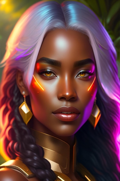 Mujer de tribu africana futurista