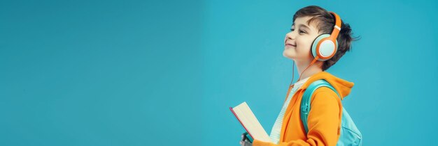 Foto una mujer con una túnica naranja leyendo un libro