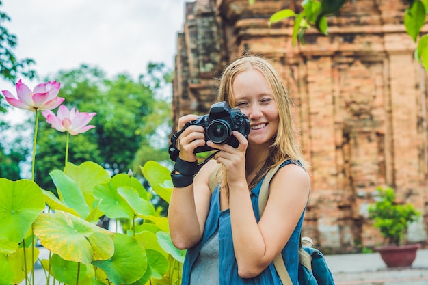Mujer turista en Vietnam
