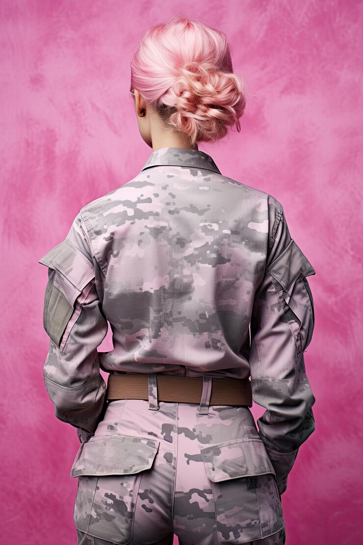 Foto una mujer con uniforme militar