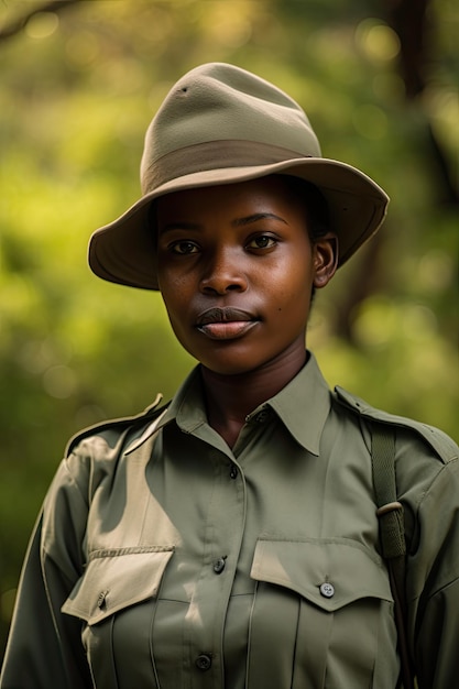 una mujer en uniforme