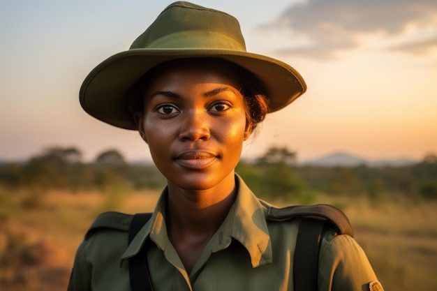 una mujer en un uniforme