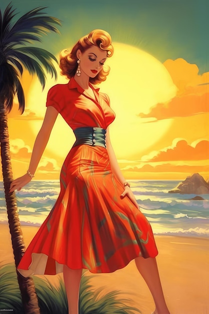 Mujer de vacaciones en verano junto al mar