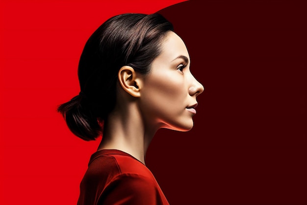 Una mujer con un vestido rojo se muestra con el título 'el final de la serie'