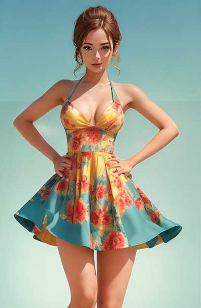 Mujer con vestido de verano