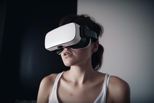 Mujer vr auriculares generar Ai