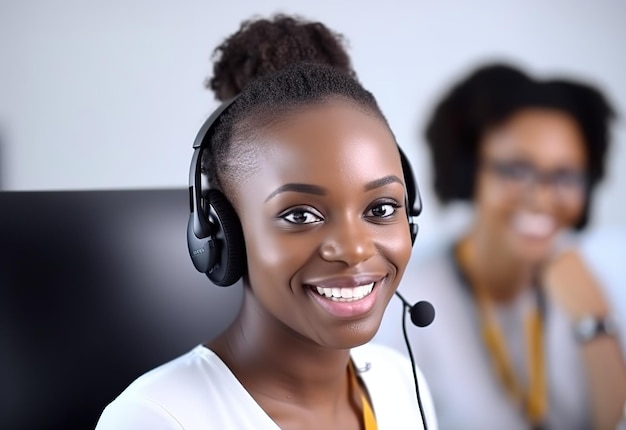 Mujeres afroamericanas en el departamento de ventas