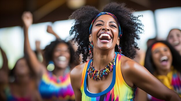 Las mujeres afroamericanas disfrutan de las clases de Zumba.