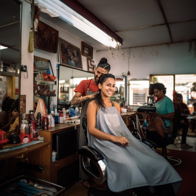 mujeres en la barbería