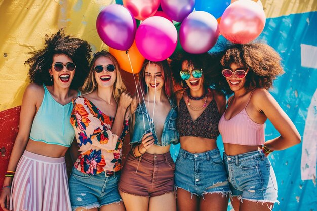 Foto mujeres celebrando el día del orgullo