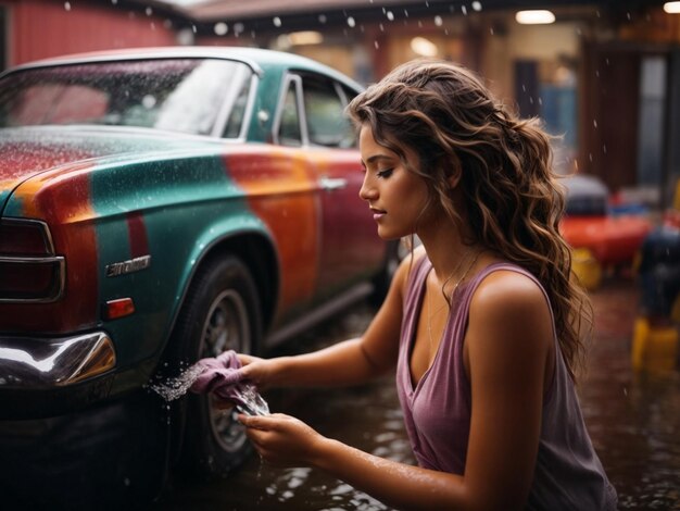 Foto mujeres comprando un coche