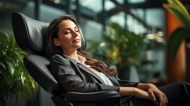 Las mujeres descansan después del trabajo en la oficina