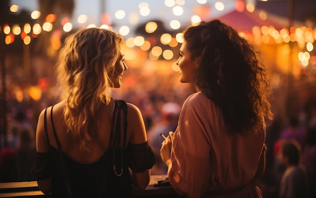 Mujeres disfrutando de un concierto AI