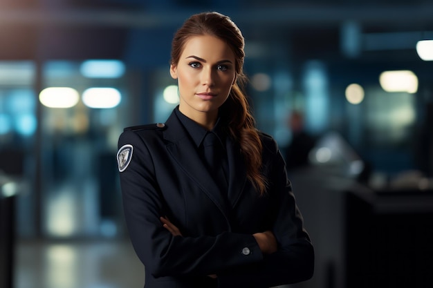 Foto las mujeres empoderadas son guardias de seguridad en el lugar de trabajo moderno