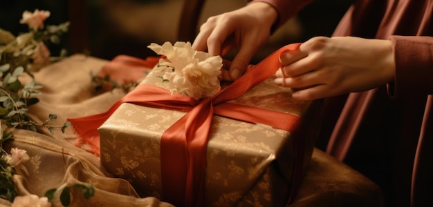 mujeres envolviendo regalos