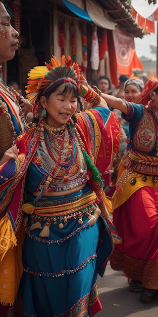 Mujeres en la fiesta de la Raza