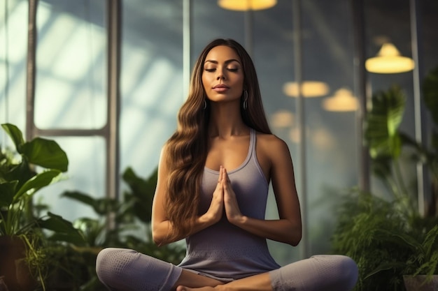 mujeres haciendo mediación y yoga en casa