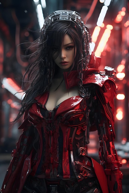 Mujeres hermosas cyberpunk