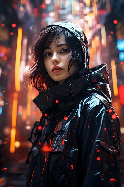 Mujeres hermosas cyberpunk