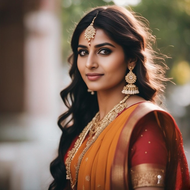 Mujeres indias con vestido tradicional de boda