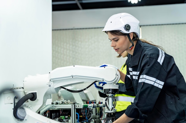 Mujeres ingenieras del equipo practicando mantenimiento Cuidando y practicando mantenimiento