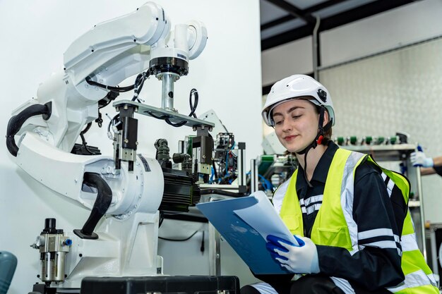 Mujeres ingenieras del equipo practicando mantenimiento Cuidando y practicando mantenimiento